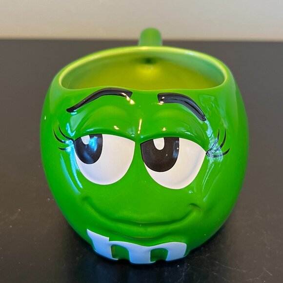 Vintage 1997 Mars M&M's .Green Anthropomorphic Spokescandy Character 3-D Mug - Picture 8 of 11